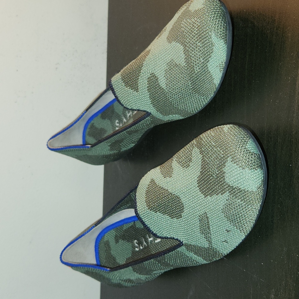 Rothys green camo loafer,  7